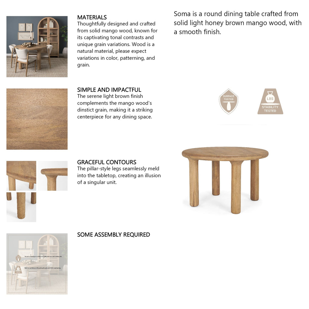 Soma 48" Round Dining Table