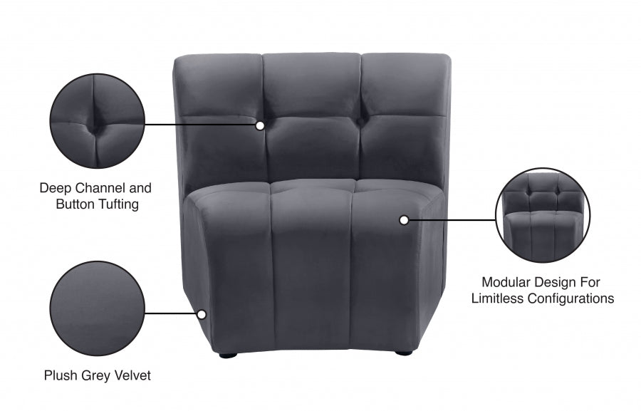 Limitless Velvet Upholstered Modular Chair