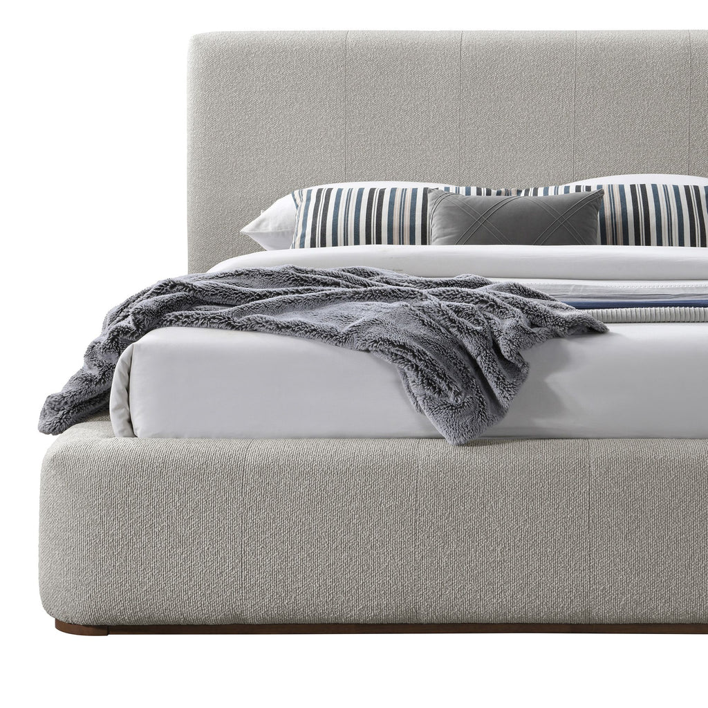 Harrod 78" King Platform Bed in Mushroom and Walnut