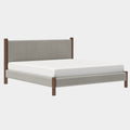 Zoran 78" King Platform Bed in Mushroom and Walnut