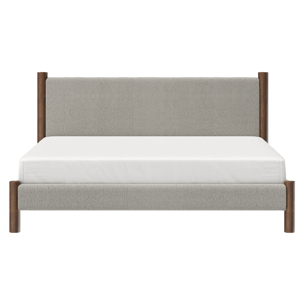 Zoran 78" King Platform Bed in Mushroom and Walnut