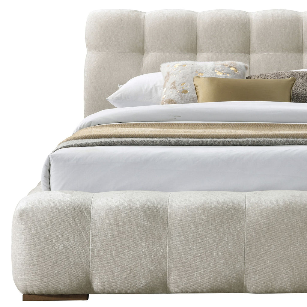 Pasha 78" King Platform Bed in Beige Pearl