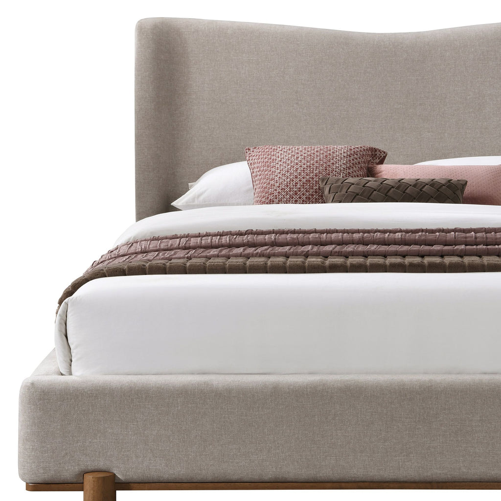 Isadora 78" King Platform Bed in Dark Beige