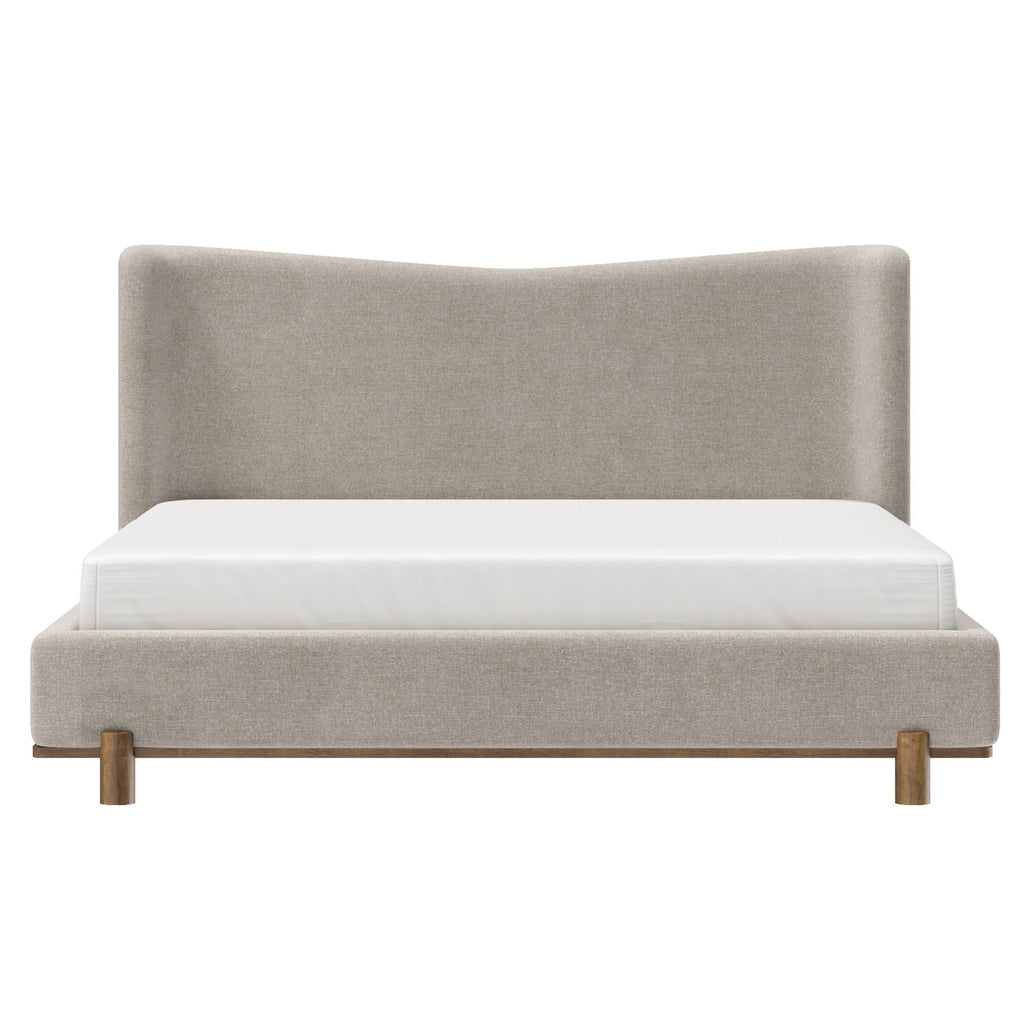 Isadora 78" King Platform Bed in Dark Beige
