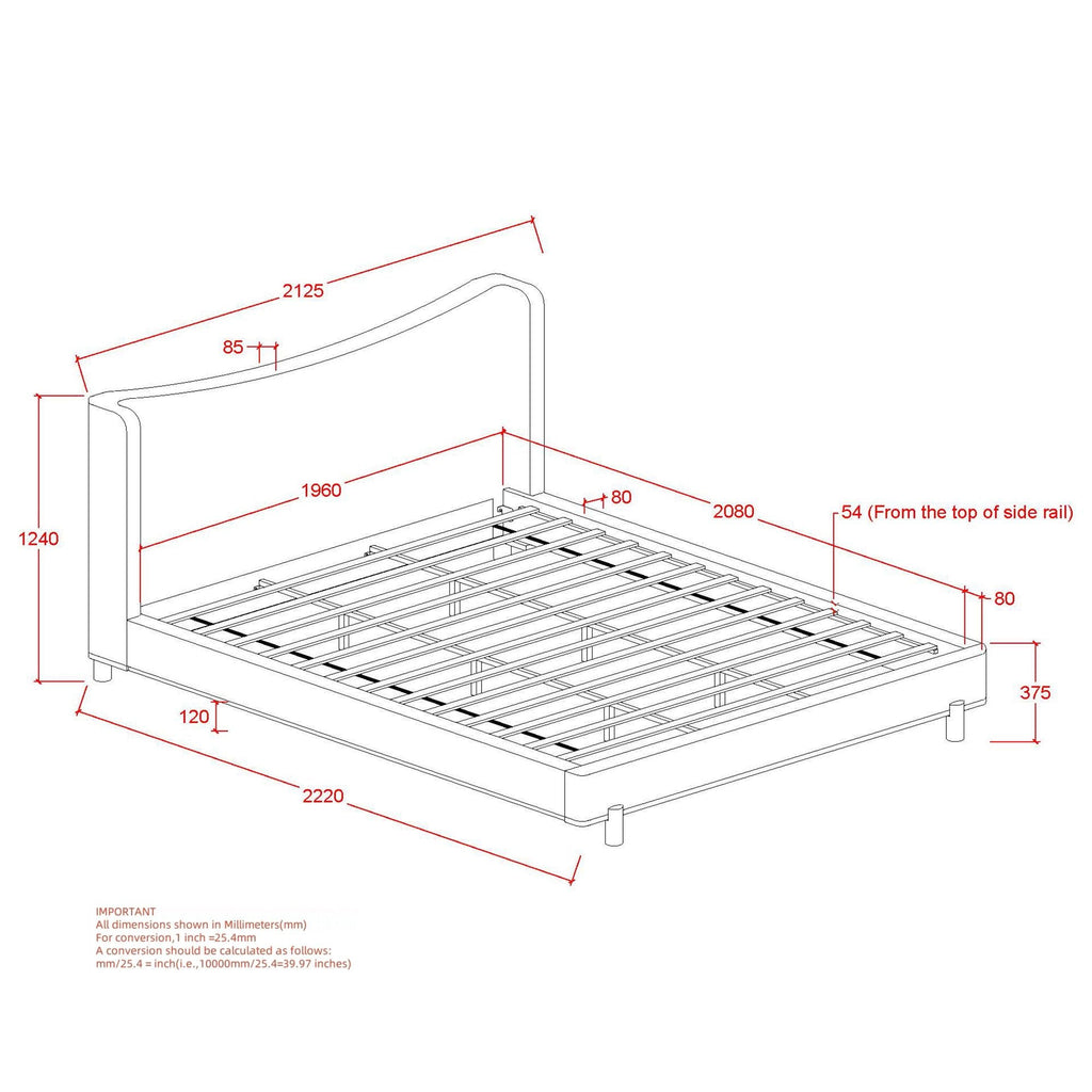 Isadora 78" King Platform Bed in Dark Beige