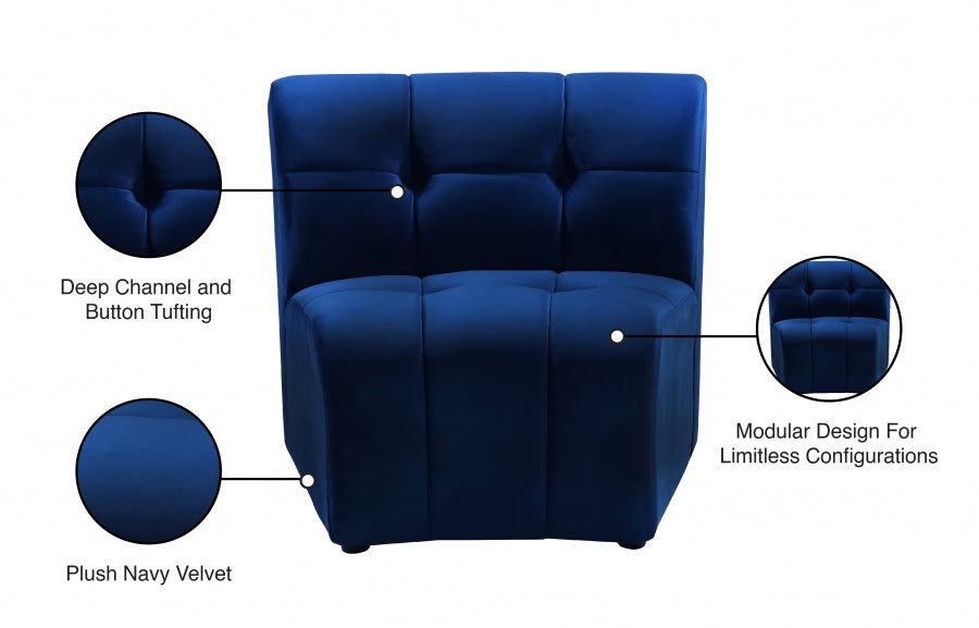 Limitless Velvet Upholstered Modular Chair