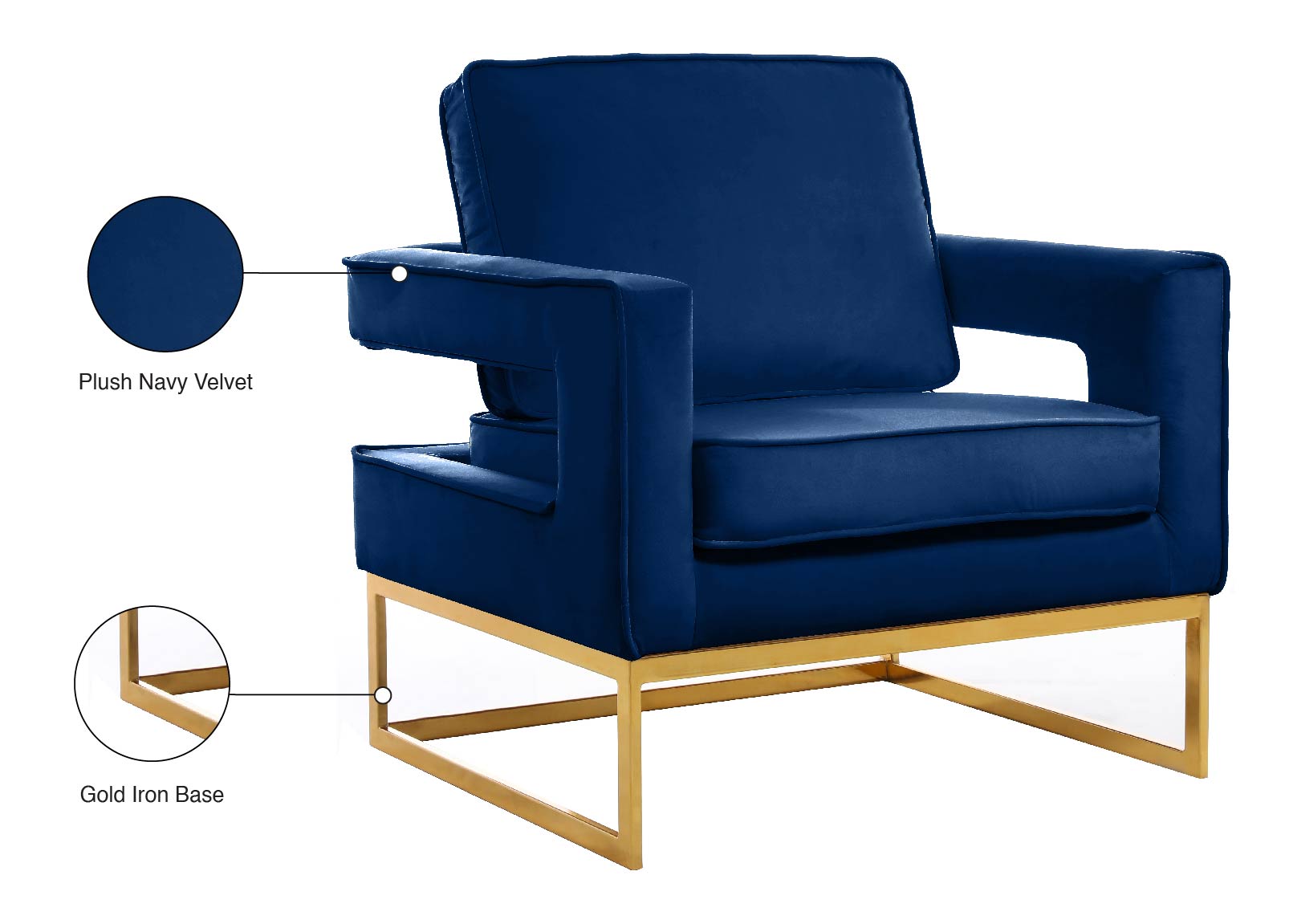 Noah Velvet Upholstered Accent Chair
