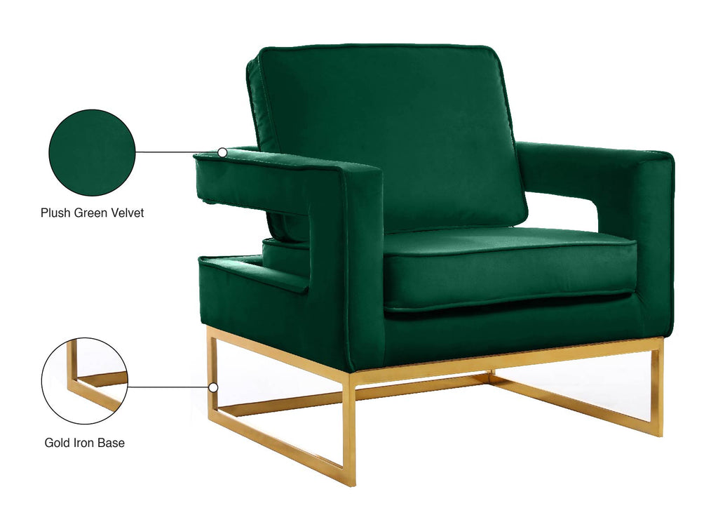 Noah Velvet Upholstered Accent Chair
