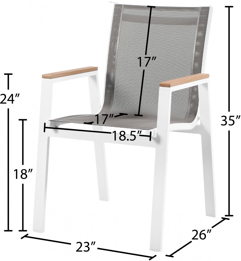 Nizuc Mesh Water Resistant Fabric Outdoor Patio Dining Arm Chair