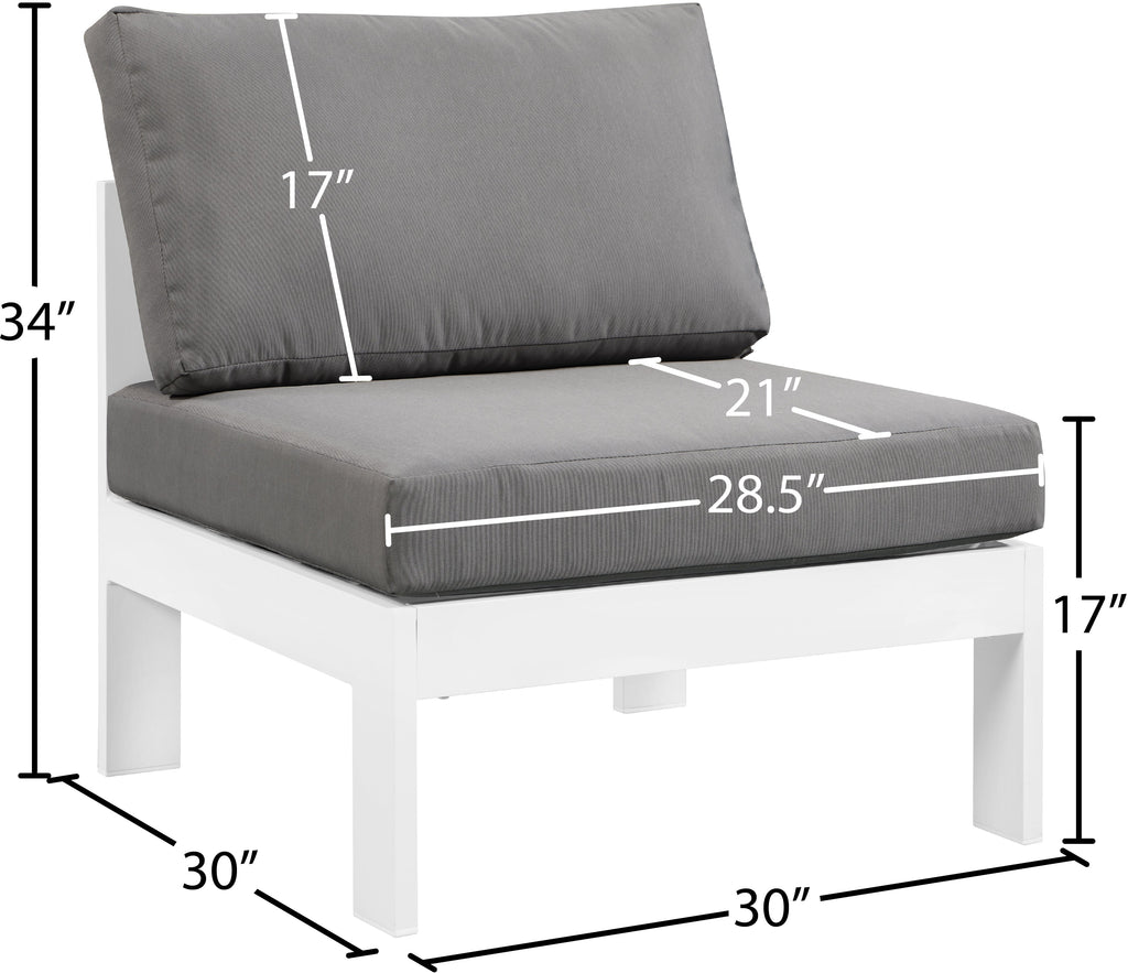 Nizuc Water Resistant Fabric Upholstered Outdoor Patio Modular Armless Chair