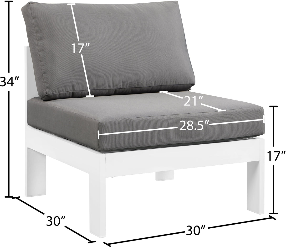 Nizuc Water Resistant Fabric Upholstered Outdoor Patio Modular Armless Chair