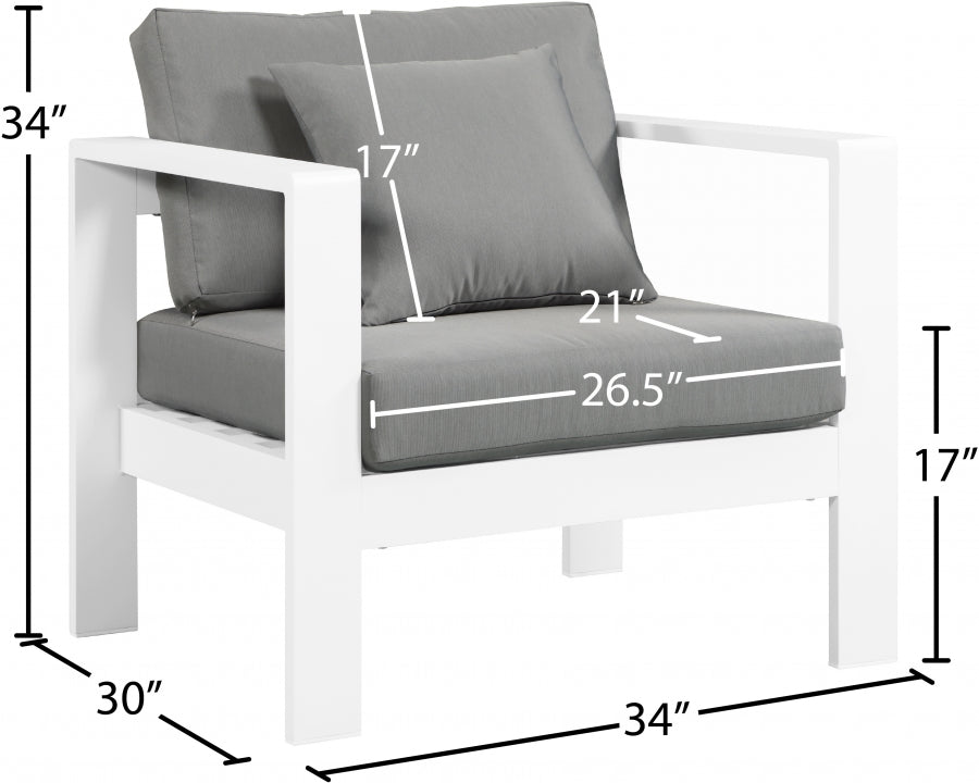 Nizuc Water Resistant Fabric Upholstered Outdoor Patio Arm Chair