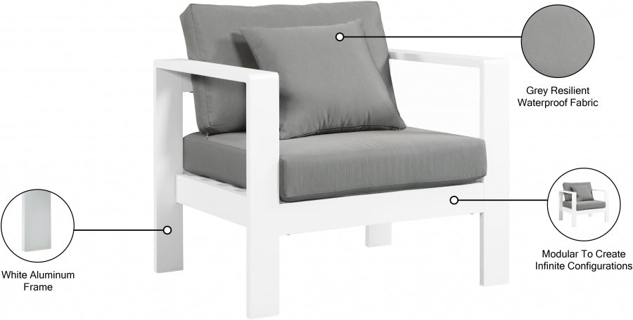 Nizuc Water Resistant Fabric Upholstered Outdoor Patio Arm Chair