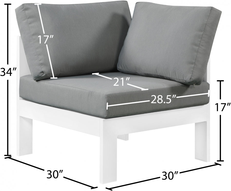 Nizuc Water Resistant Fabric Upholstered Outdoor Patio Modular Corner Chair