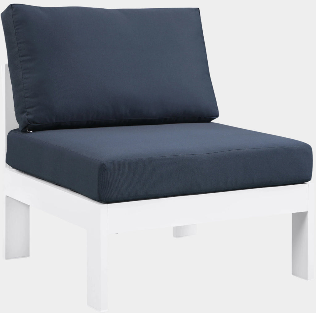Nizuc Water Resistant Fabric Upholstered Outdoor Patio Modular Armless Chair