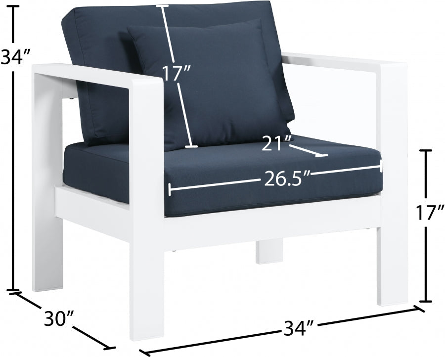 Nizuc Water Resistant Fabric Upholstered Outdoor Patio Arm Chair