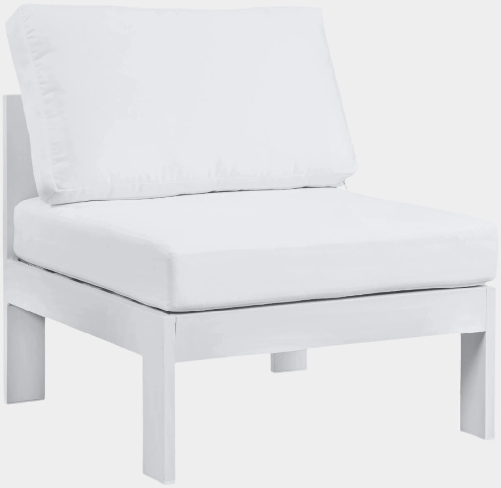 Nizuc Water Resistant Fabric Upholstered Outdoor Patio Modular Armless Chair