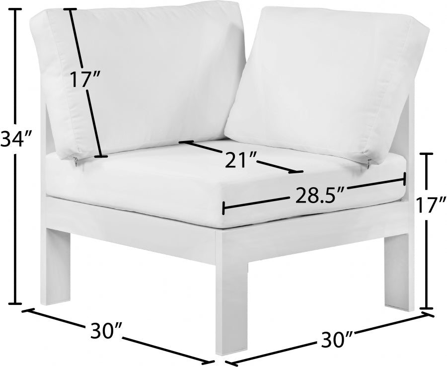 Nizuc Water Resistant Fabric Upholstered Outdoor Patio Modular Corner Chair