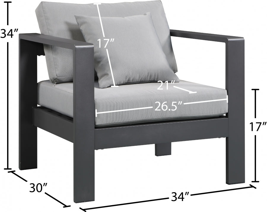Nizuc Water Resistant Fabric Upholstered Outdoor Patio Arm Chair