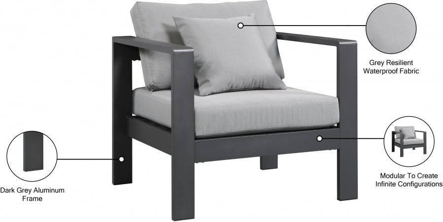Nizuc Water Resistant Fabric Upholstered Outdoor Patio Arm Chair