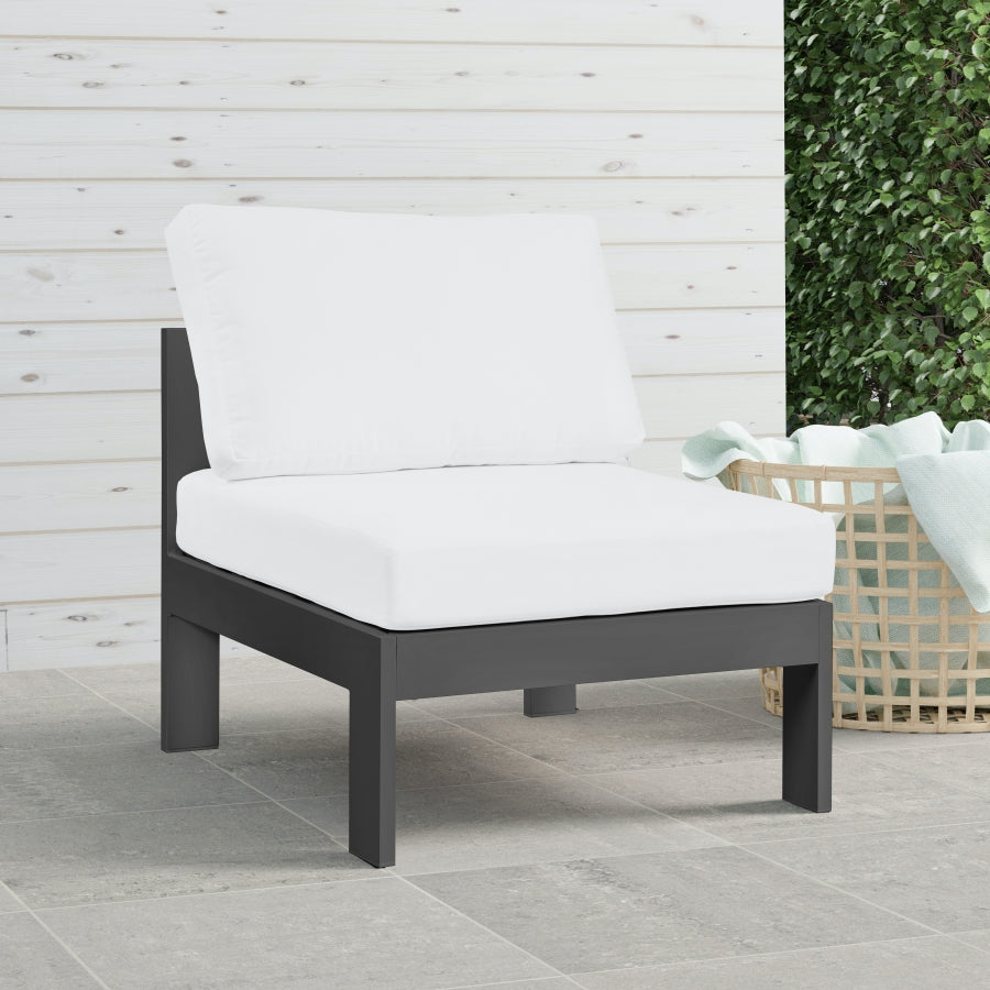 Nizuc Water Resistant Fabric Upholstered Outdoor Patio Modular Armless Chair