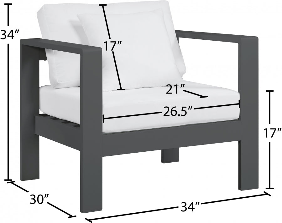 Nizuc Water Resistant Fabric Upholstered Outdoor Patio Arm Chair