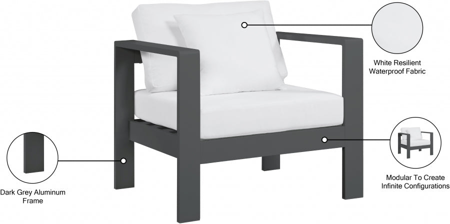 Nizuc Water Resistant Fabric Upholstered Outdoor Patio Arm Chair