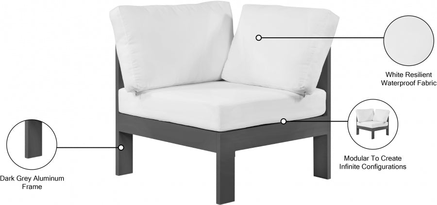Nizuc Water Resistant Fabric Upholstered Outdoor Patio Modular Corner Chair