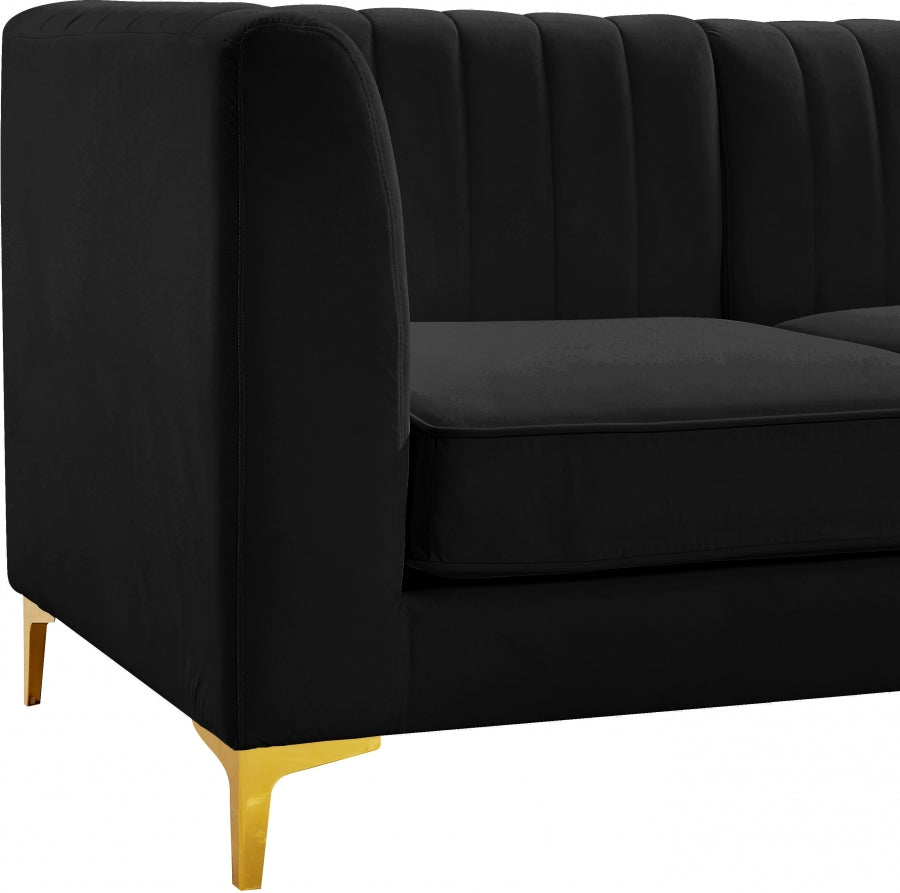 Alina Velvet Upholstered Modular Armless Chair