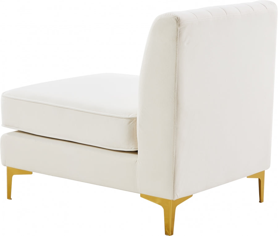 Alina Velvet Upholstered Modular Armless Chair