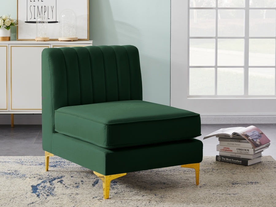 Alina Velvet Upholstered Modular Armless Chair