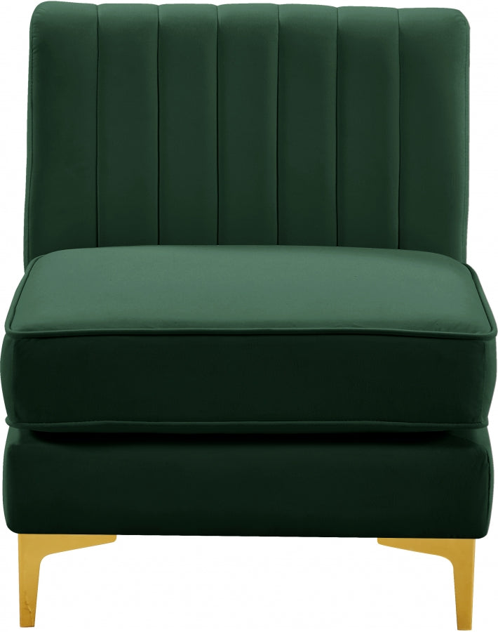 Alina Velvet Upholstered Modular Armless Chair