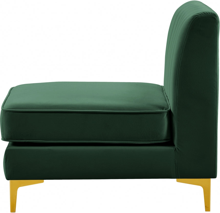 Alina Velvet Upholstered Modular Armless Chair