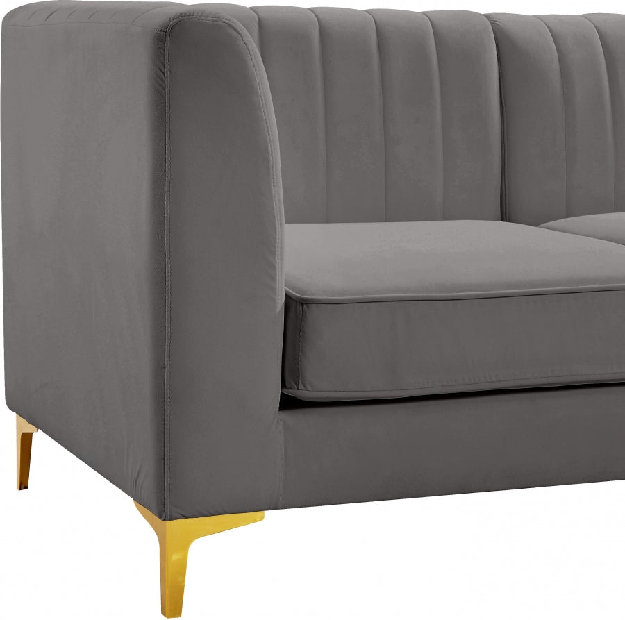 Alina Velvet Upholstered Modular Armless Chair