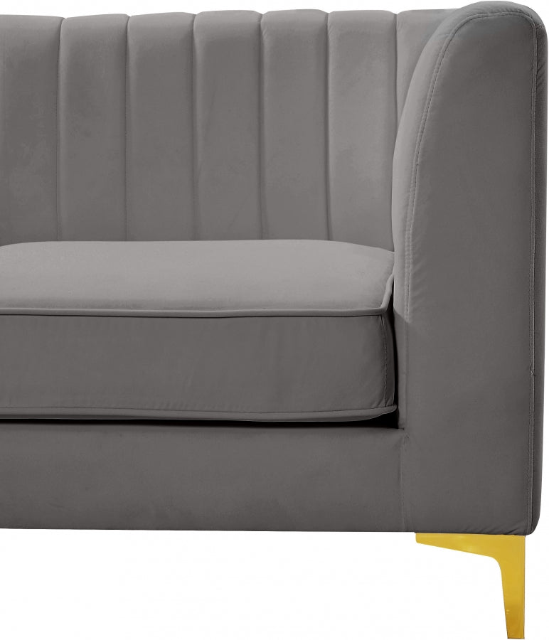 Alina Velvet Upholstered Modular Armless Chair