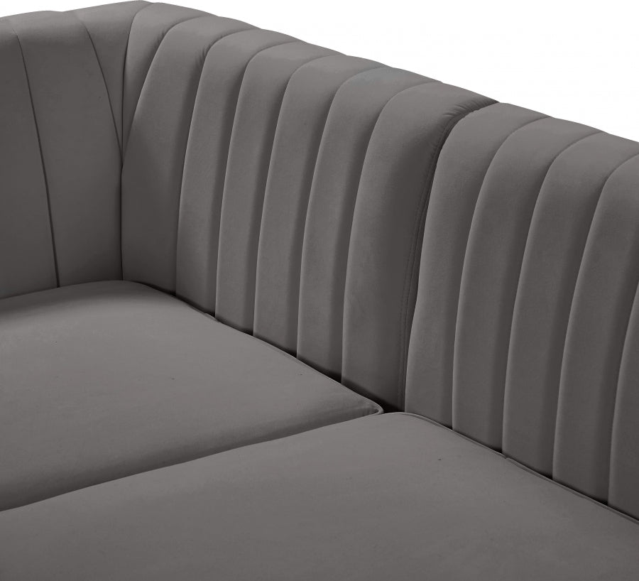 Alina Velvet Upholstered Modular Armless Chair