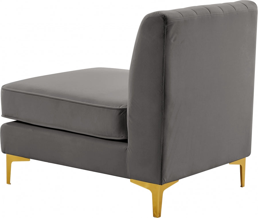 Alina Velvet Upholstered Modular Armless Chair