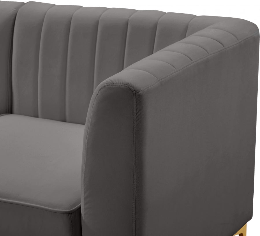 Alina Velvet Upholstered Modular Armless Chair