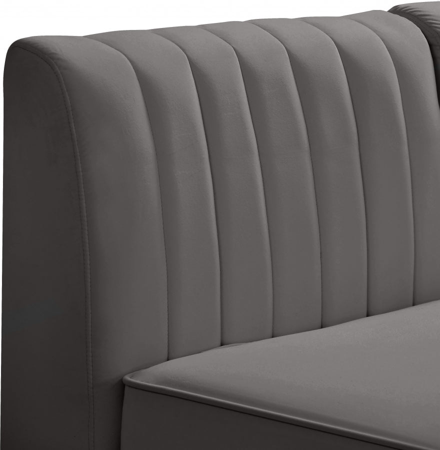 Alina Velvet Upholstered Modular Armless Chair