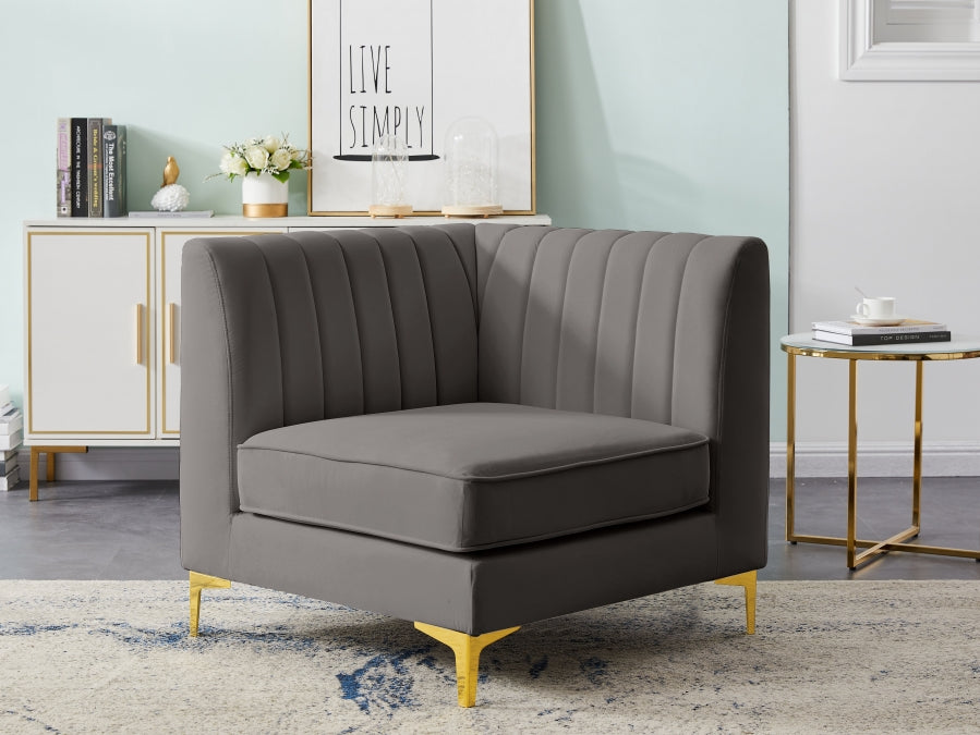 Alina Velvet Upholstered Modular Corner Chair