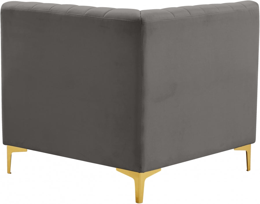 Alina Velvet Upholstered Modular Corner Chair