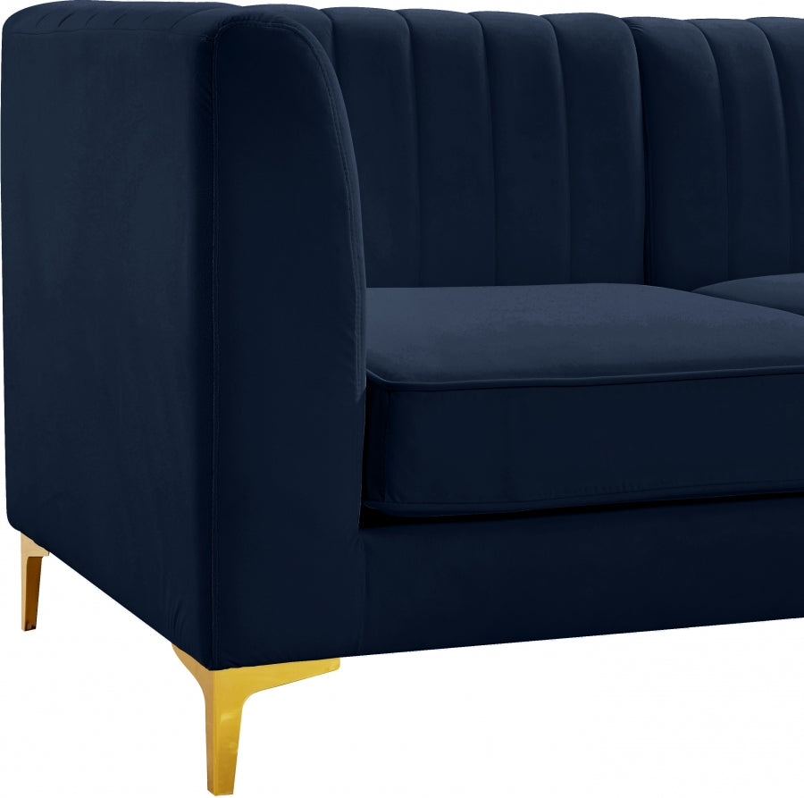 Alina Velvet Upholstered Modular Armless Chair