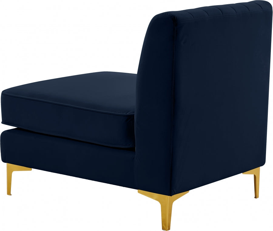 Alina Velvet Upholstered Modular Armless Chair