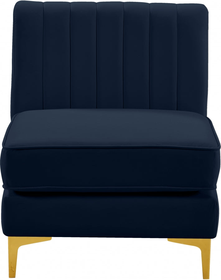 Alina Velvet Upholstered Modular Armless Chair