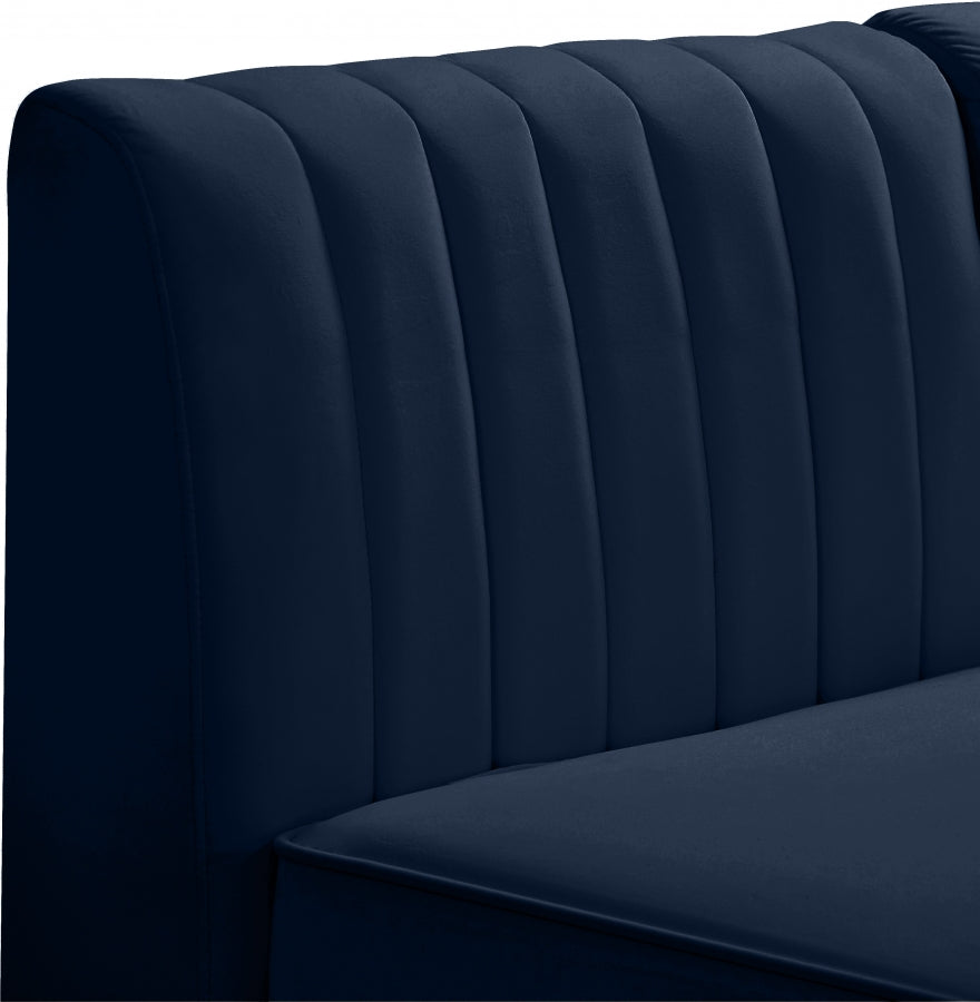 Alina Velvet Upholstered Modular Armless Chair