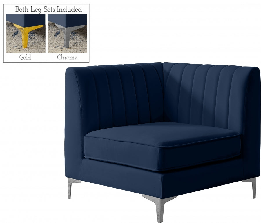 Alina Velvet Upholstered Modular Corner Chair