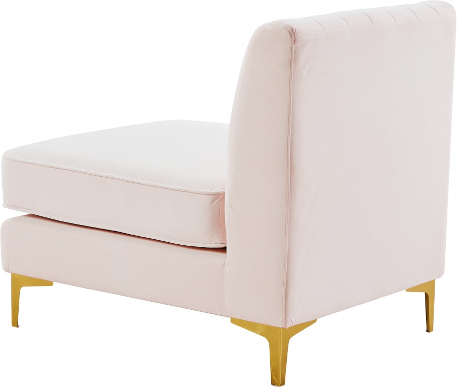 Alina Velvet Upholstered Modular Armless Chair