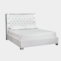 Kroma Bed: White Leatherette