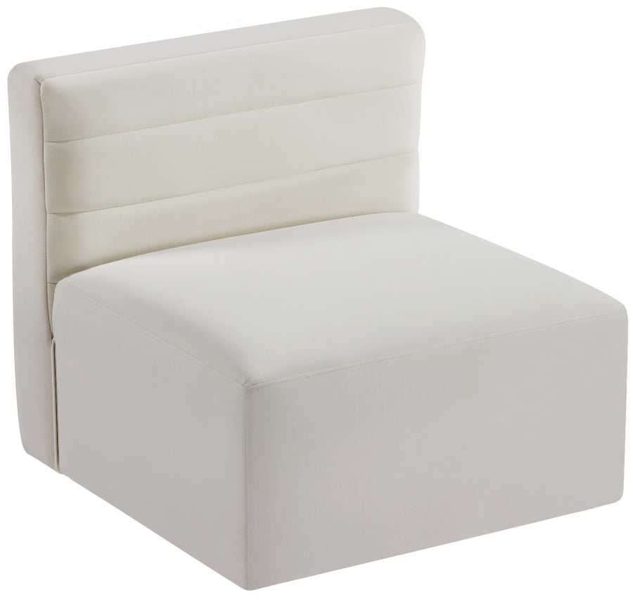 Quincy Velvet Upholstered Comfort Armless Modular Chair