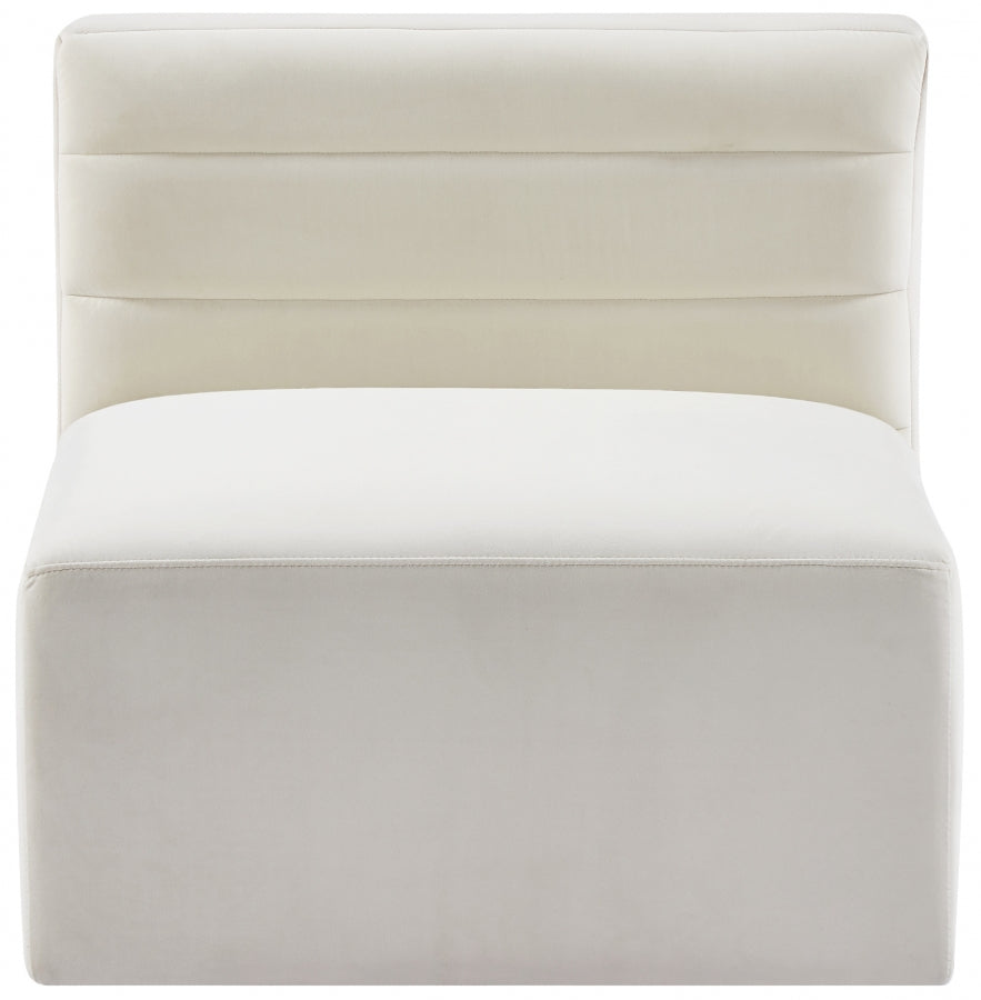 Quincy Velvet Upholstered Comfort Armless Modular Chair